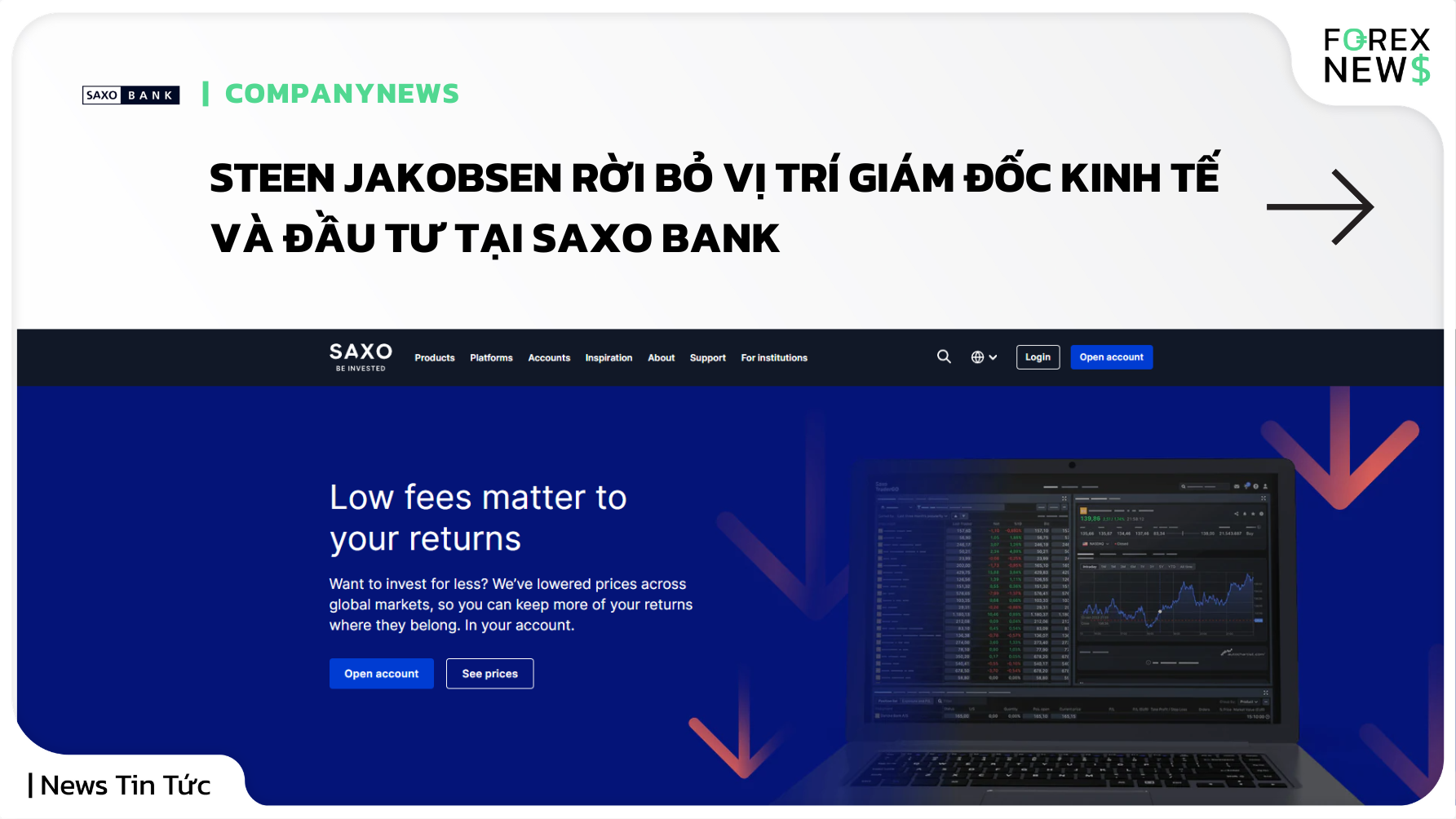 Steen Jakobsen rời bỏ vị trí Giám đốc Kinh tế và đầu tư tại Saxo Bank