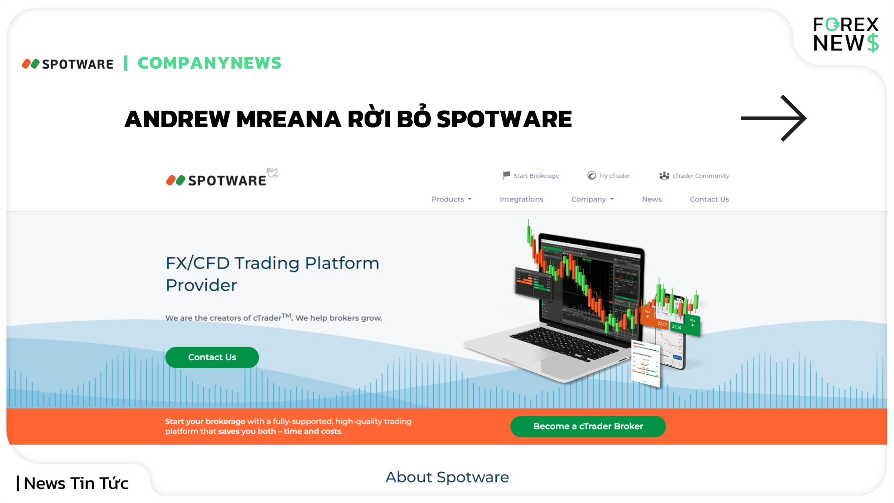 Andrew Mreana rời bỏ Spotware